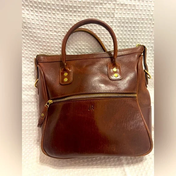 JW Hulme Excursion Handbag Purse Crossbody Bag Made in USA Leather - Picture 10 of 11